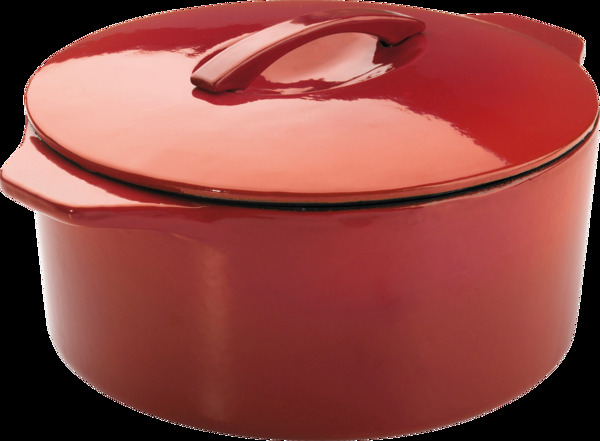 红色砂锅煮锅免抠png透明图层素材