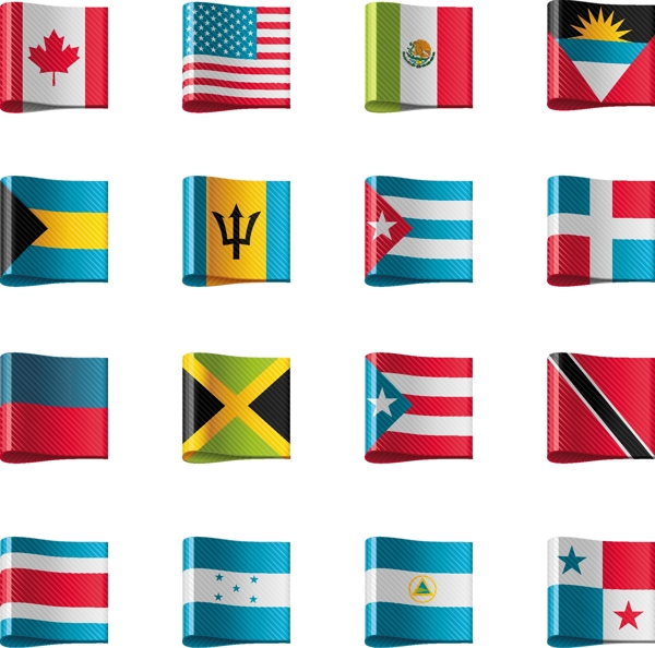世界各国国旗标签矢量素材4