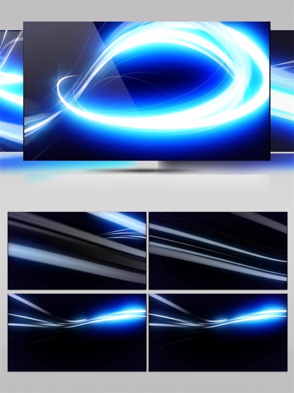 蓝色炫酷弧线光感高清视频素材