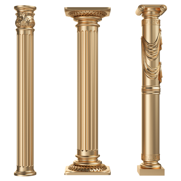 欧式西方金色罗马柱子图片