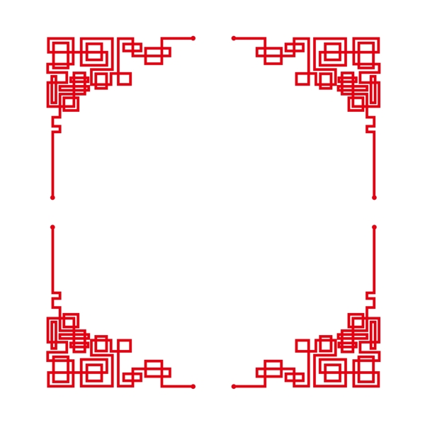 简约大气中国风边框创意古典红色中式边框