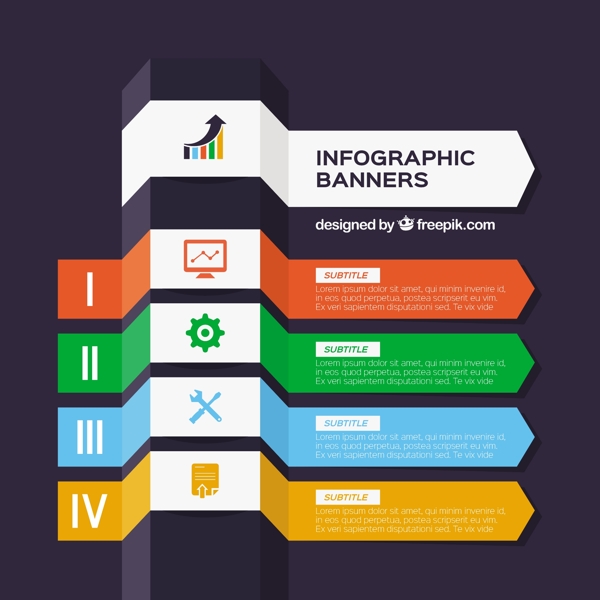 有用的信息图表横幅在几何风格