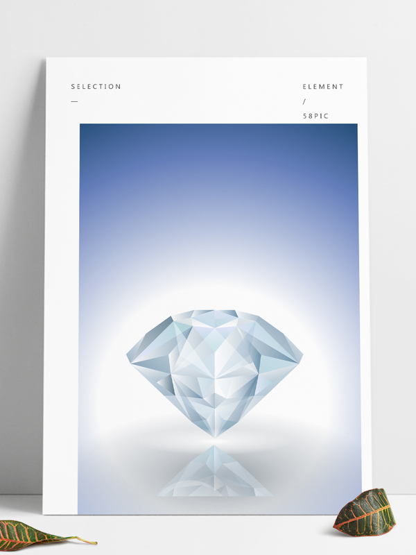 单体水晶钻石矢量卡通图