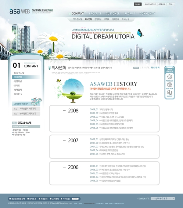 蓝色系列韩国网站模板个人网站模板企业网站模板psd网页模板psd网站源文件网页素材下载
