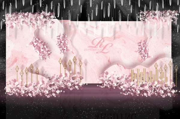温馨甜美浪漫唯美粉色粉主题婚礼留影区设计