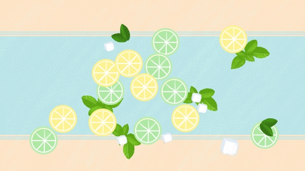 清新夏日柠檬广告背景