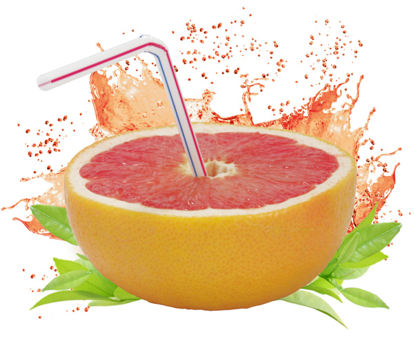 插在切开柚子里的吸管图片