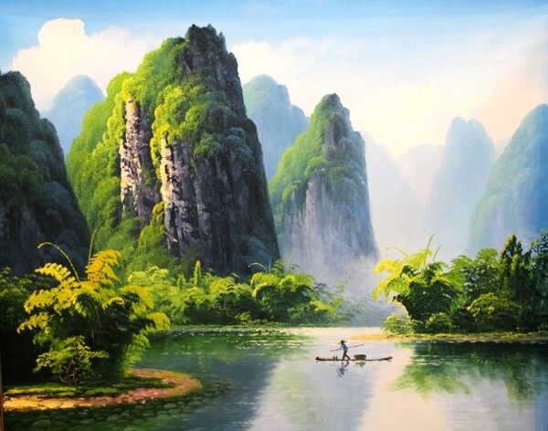 山水风景画图片