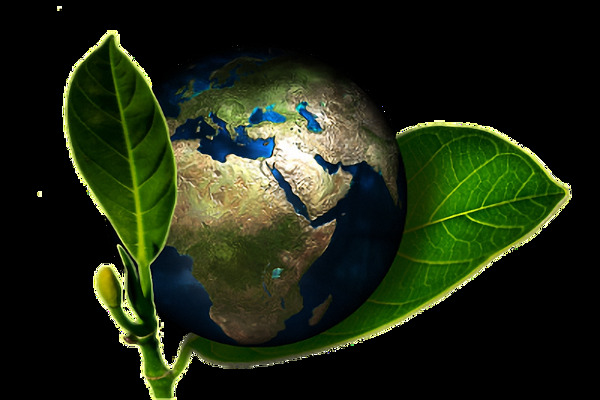 地球绿叶免抠png透明图层素材