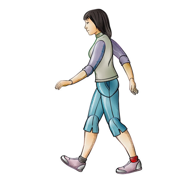 女人走路AE源文件模板