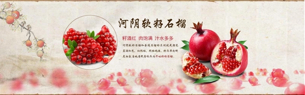 中国风石榴水果页面店焦图