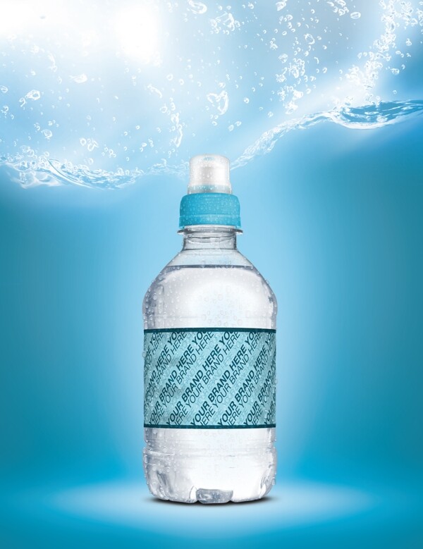 矿泉水大桶水瓶装水包装效果图