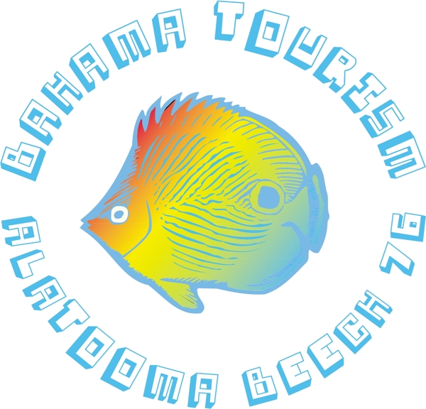 印花矢量图徽章标记潮流动物鱼免费素材