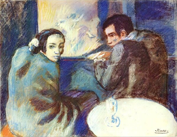 1902Dansuncabaret西班牙画家巴勃罗毕加索抽象油画人物人体油画装饰画