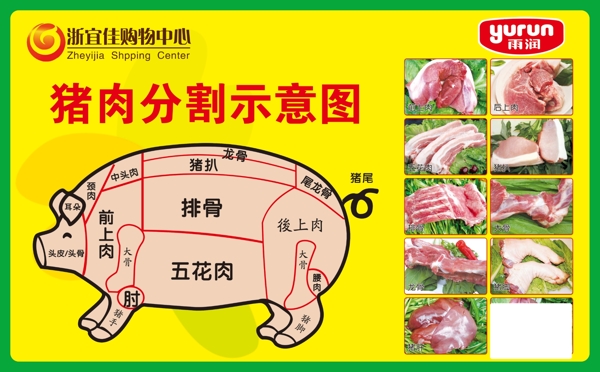 猪肉分割图图片
