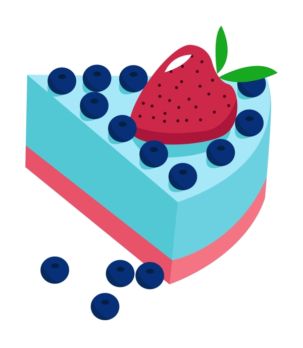 2.5D蓝色的草莓蛋糕