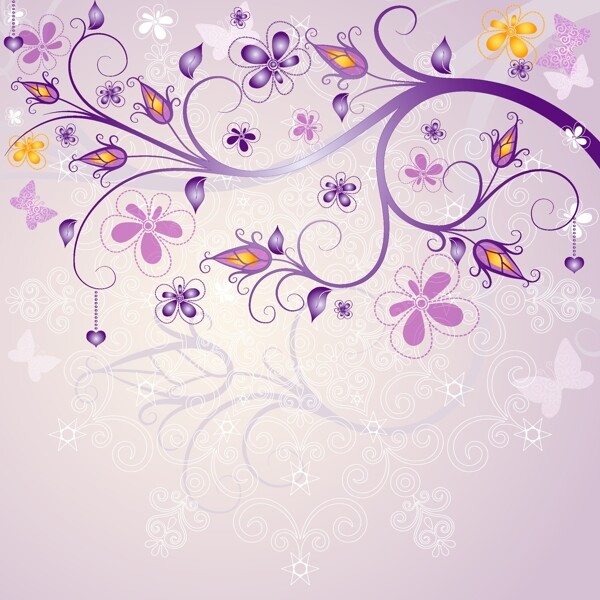 紫色植物花纹