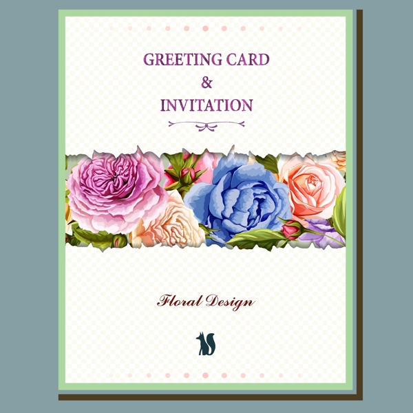 紫色蓝色玫瑰花婚庆卡片邀请函海报背景素材