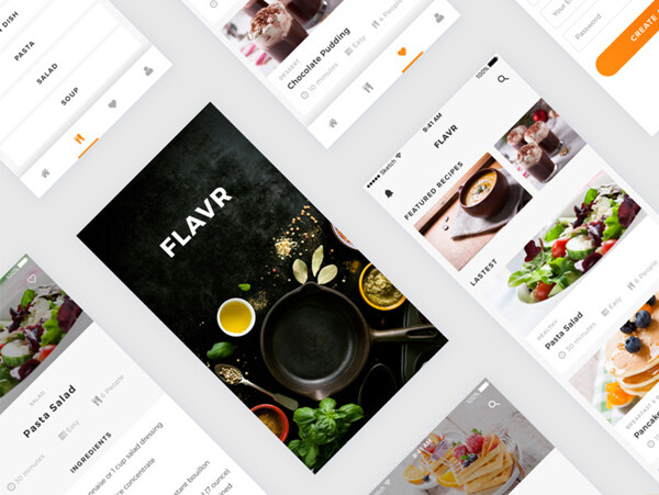 Flavr食谱应用iOS设计Sketch素材