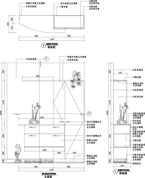 玄关墙立剖面图片