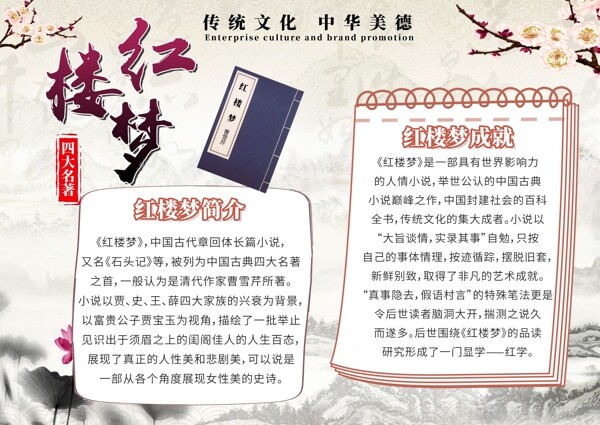 红楼梦读书名著经典阅读文化手抄报