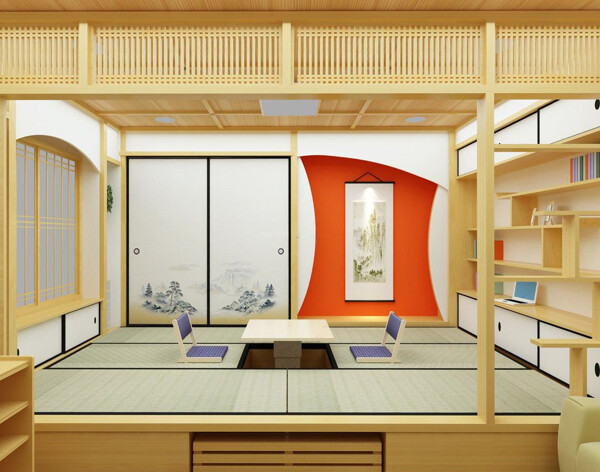 小户型日式书房设计装修效果图