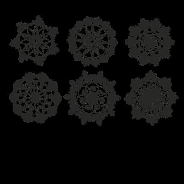圆形抽象曼陀罗花纹免抠png透明图层素材