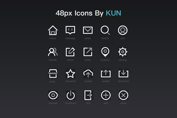 简洁线性图标icon
