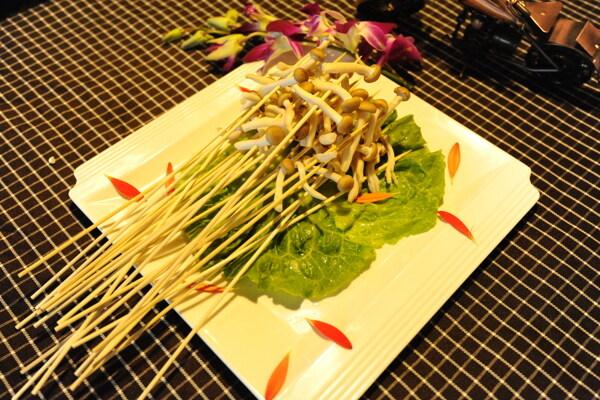 蟹味菇串串餐厅拍摄