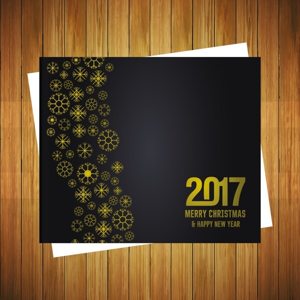 2017金色雪花的卡片