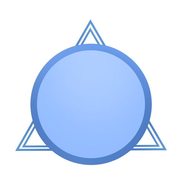 蓝色三角形圆形标题框