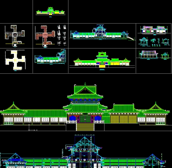 罗汉堂建筑图施工图