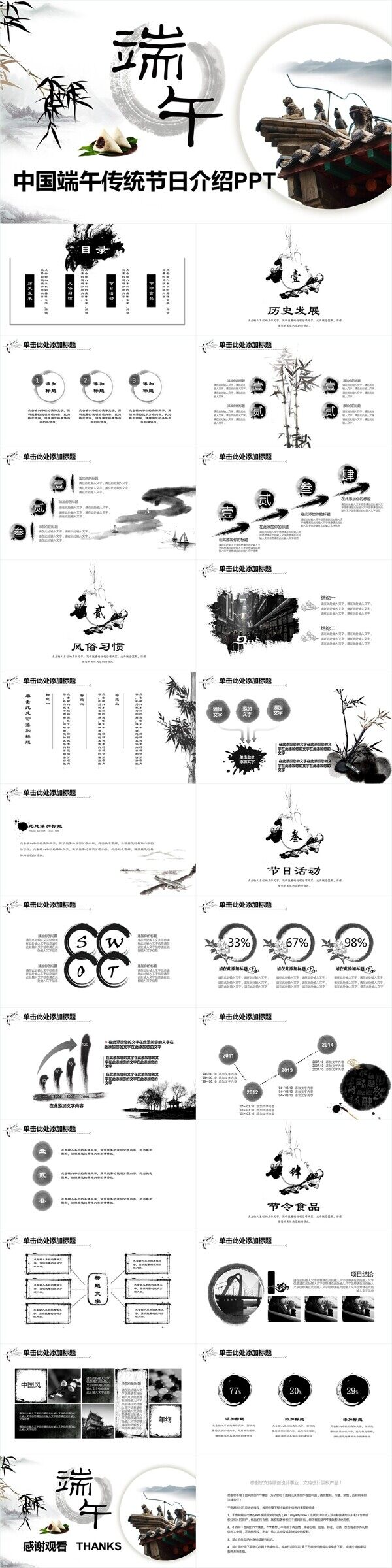 中国端午传统节日介绍PPT模板