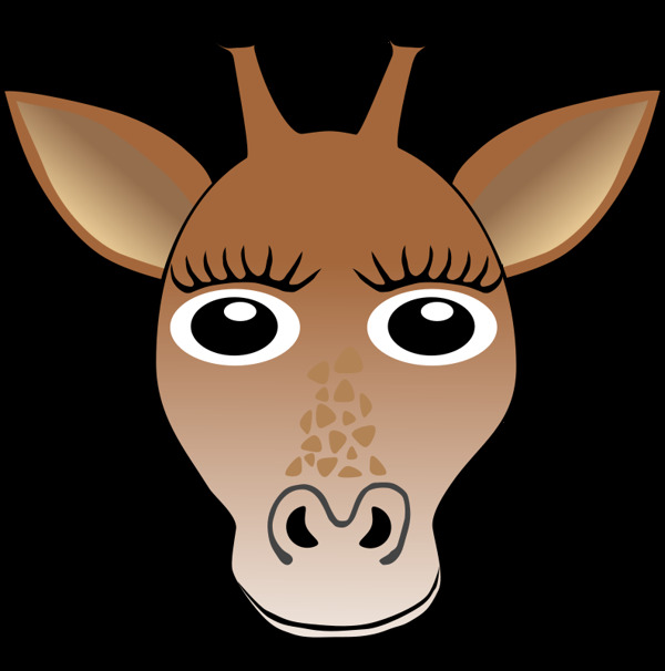 有趣的长颈鹿人脸动画