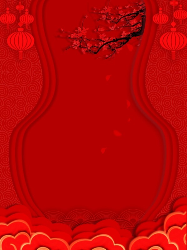 红色中国风剪纸背景