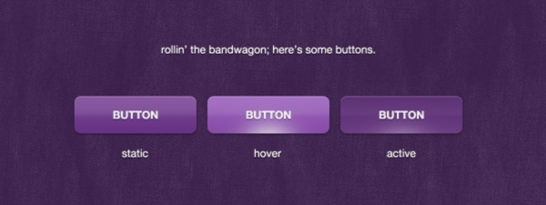 漂亮的紫色的Web界面按钮设置PSD