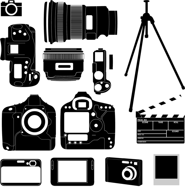 生动的相机和摄像机的元素矢量素材03