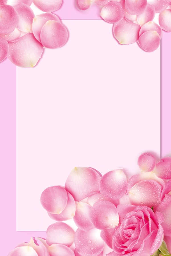 粉色玫瑰七夕广告海报背景