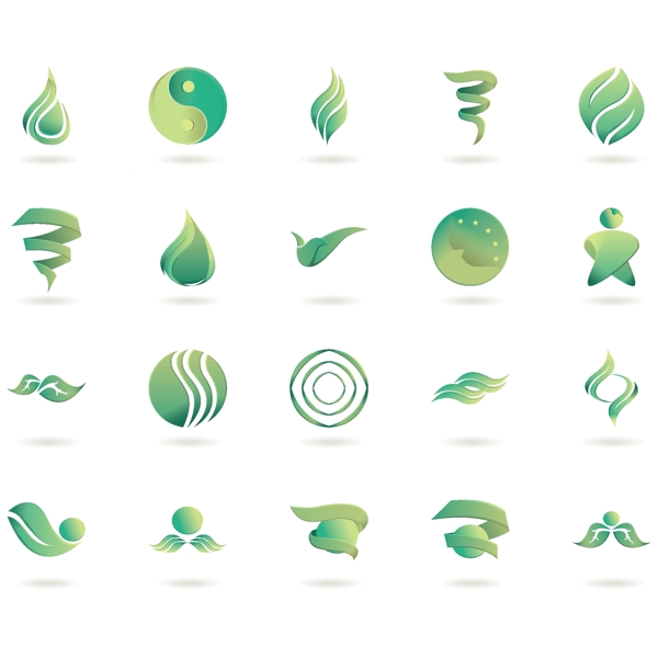 绿色农业环保图标标志logo