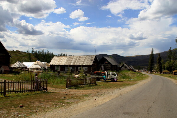 乡村公路风景摄影图片