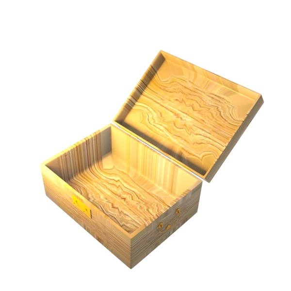 C4D高清打开的木头箱电商装饰元素可商用