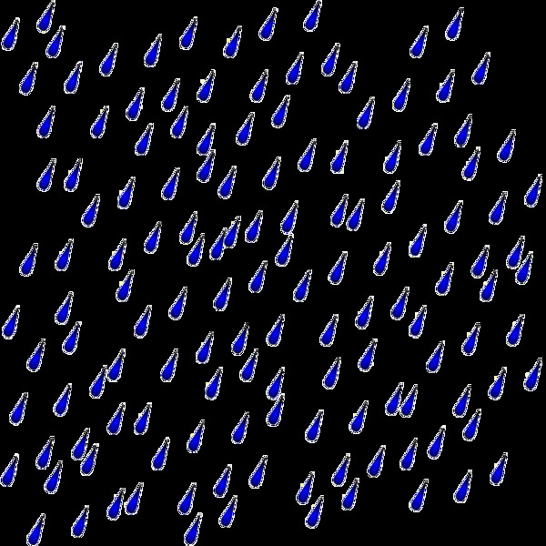蓝色降落的雨滴免抠png透明素材