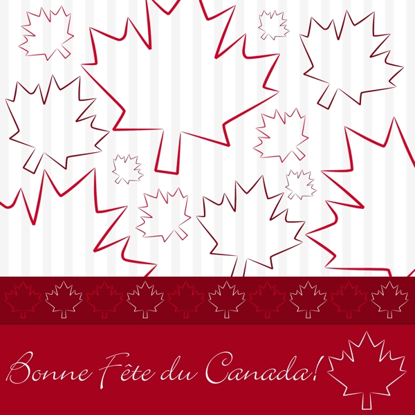 一方面在矢量格式绘制枫叶加拿大日卡