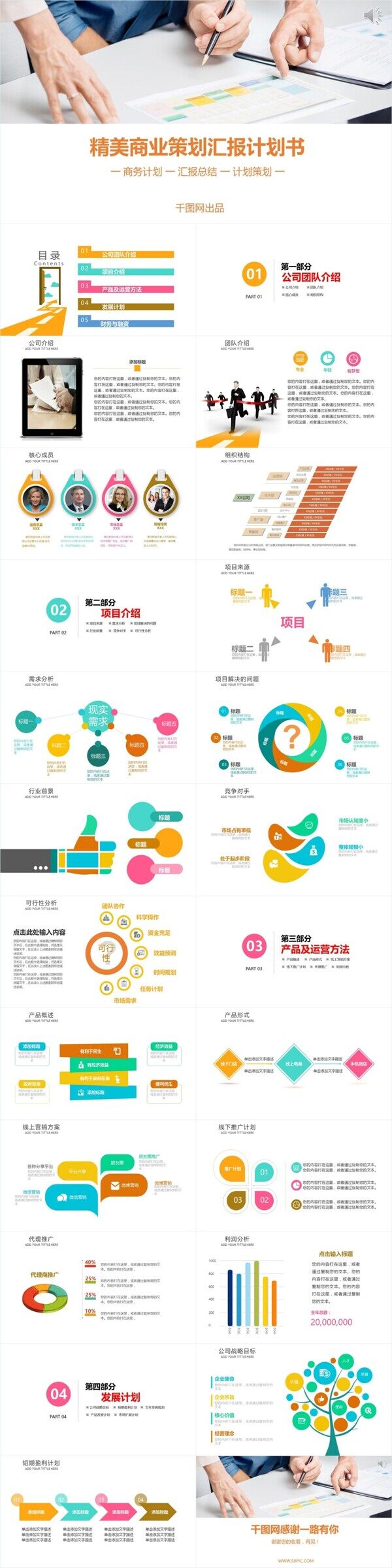 商务极简黄色简约商业计划书PPT模板