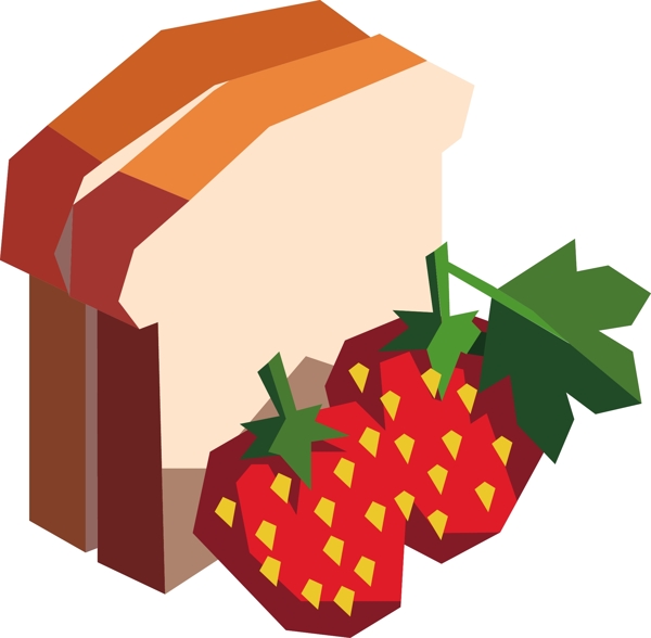 面包草莓可商用元素