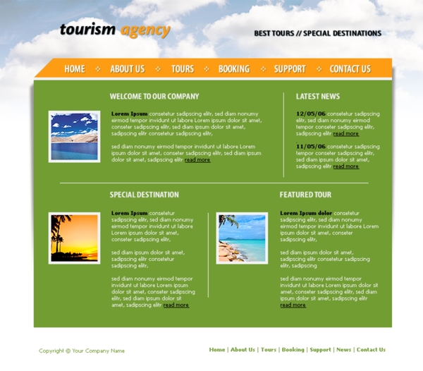 旅游代理公司网页模板