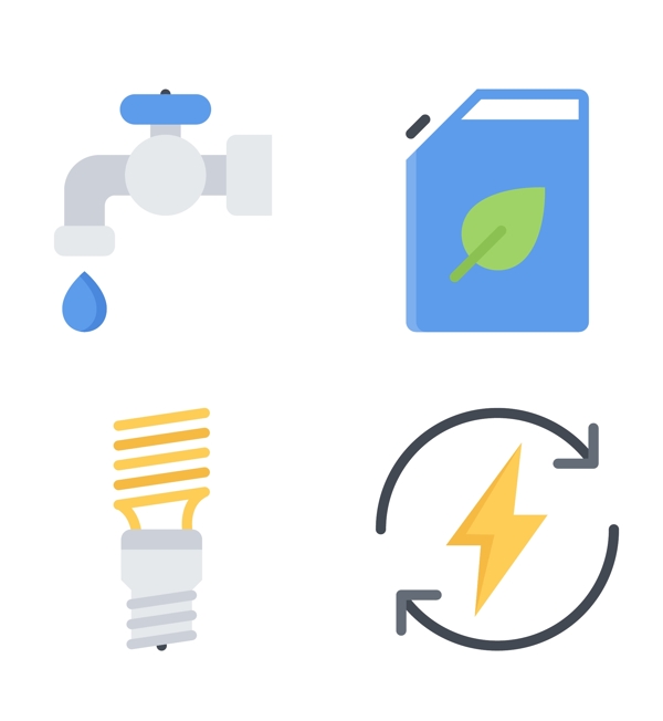 节水节能循环精美icon图标