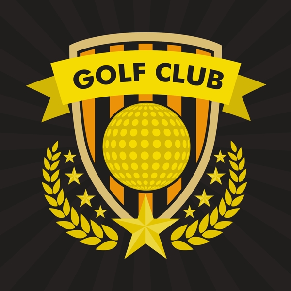 高尔夫俱乐部矢量背景图标
