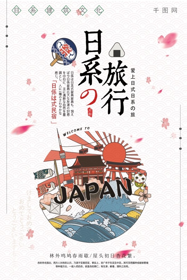 樱花日系旅行海报