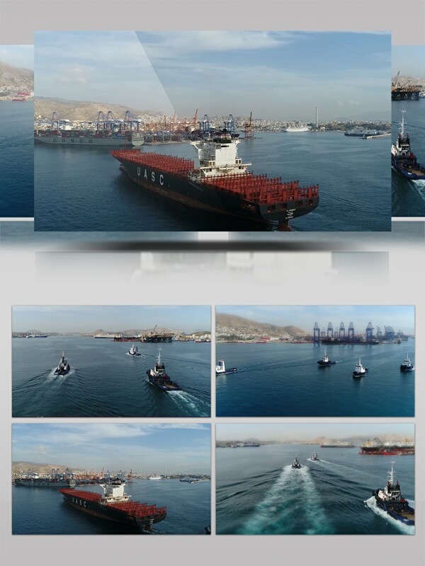 港湾轮船运货视频素材